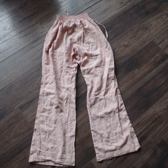 Light Pink Linen Blend Summer Pants - Picture 4 of 5